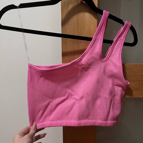 Offline (aerie) pink cropped tank one shoulder - Picture 2 of 2